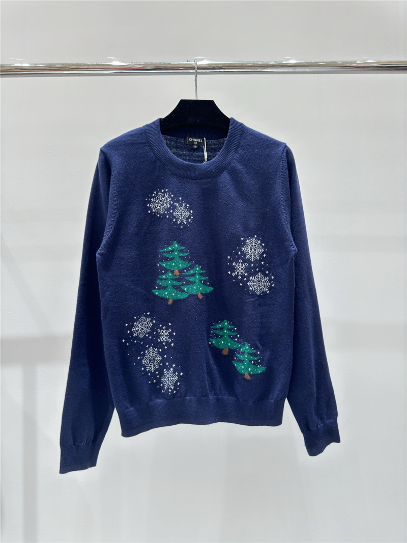 Chanel Christmas Knitted Sweater in Navy