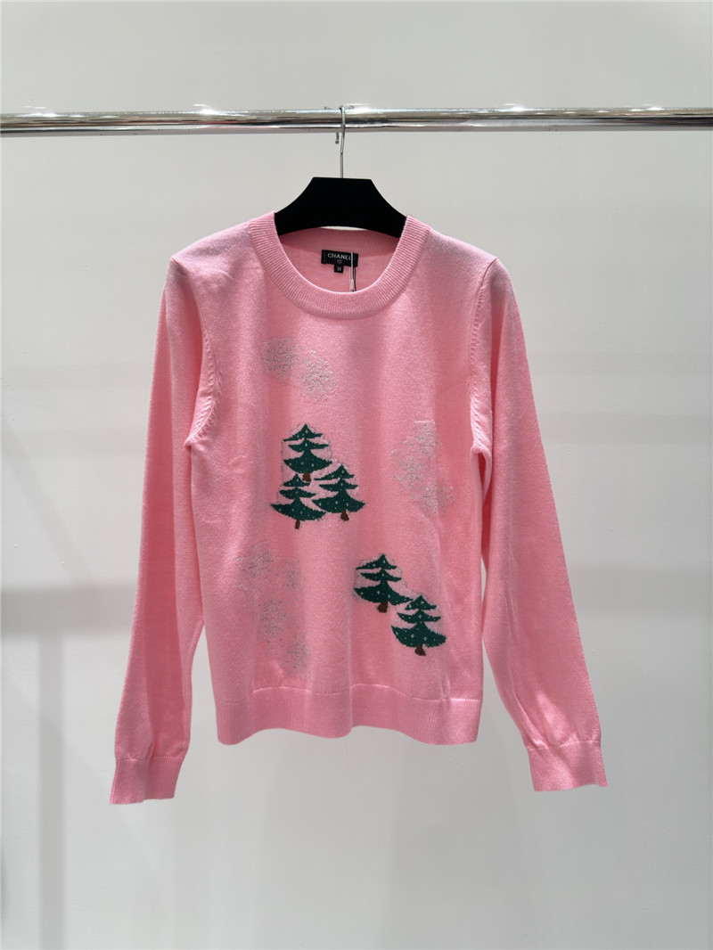 Chanel Christmas Knitted Sweater in Pink