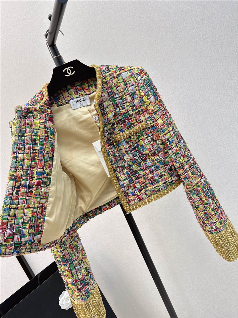 Ch**el new round neck gold short coat