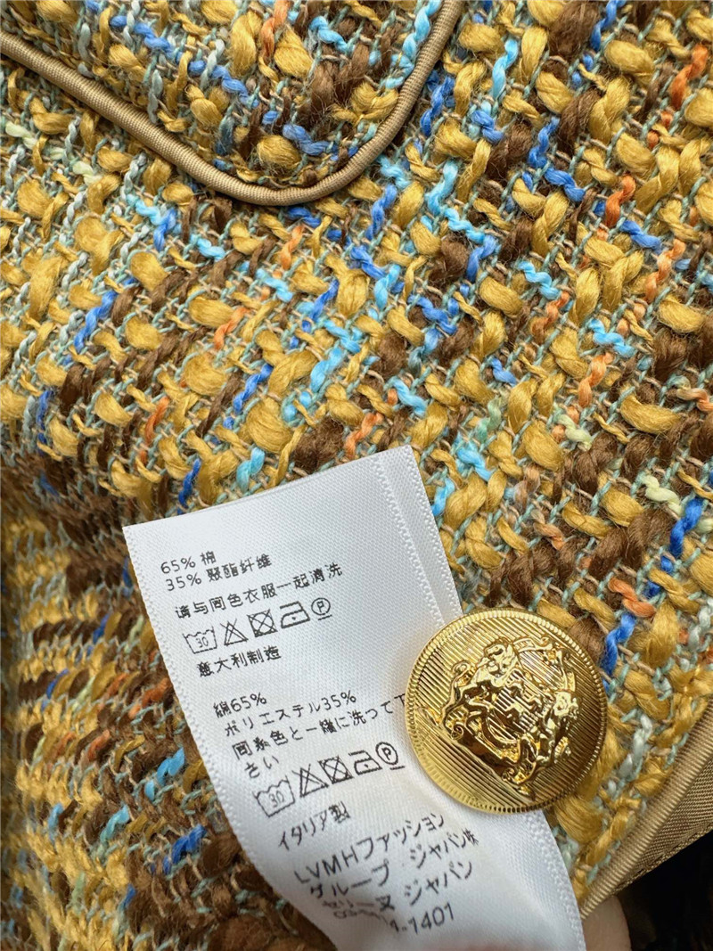 celine retro style gold button woven jacket