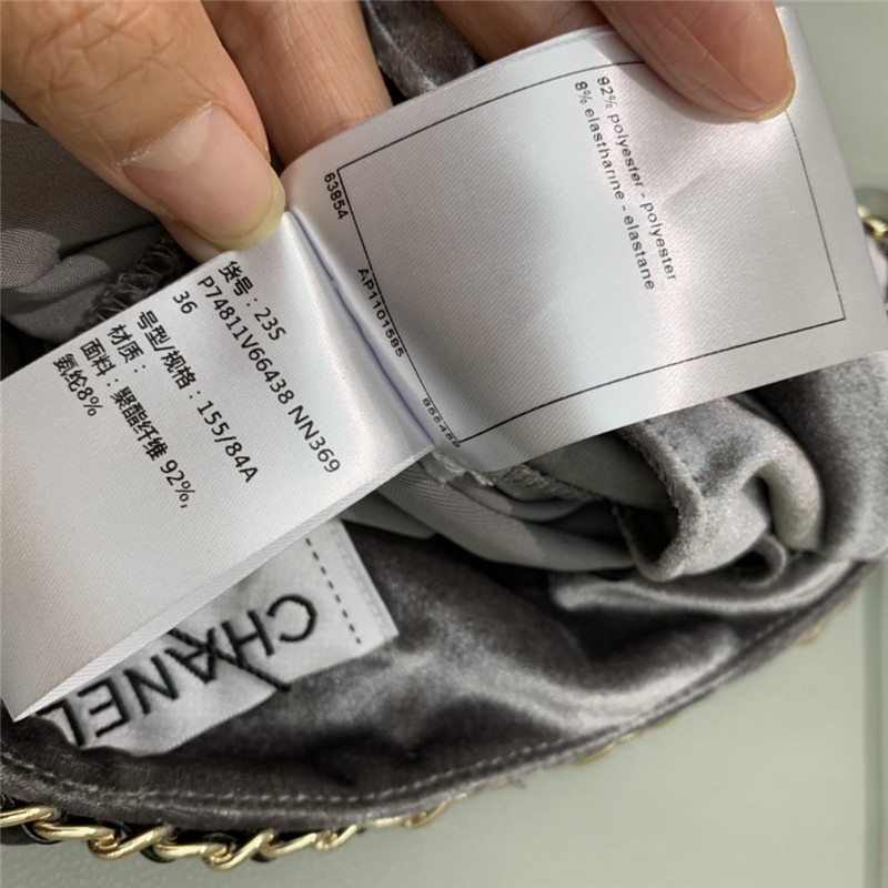 Ch**el gold velvet chain wide leg pants