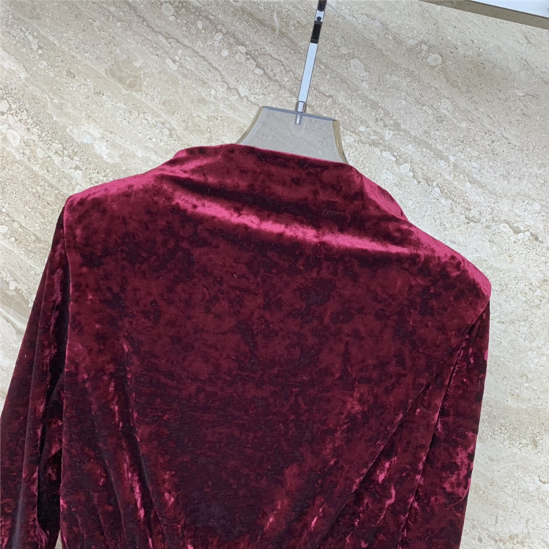 miumiu micro high collar drawstring waist short dress