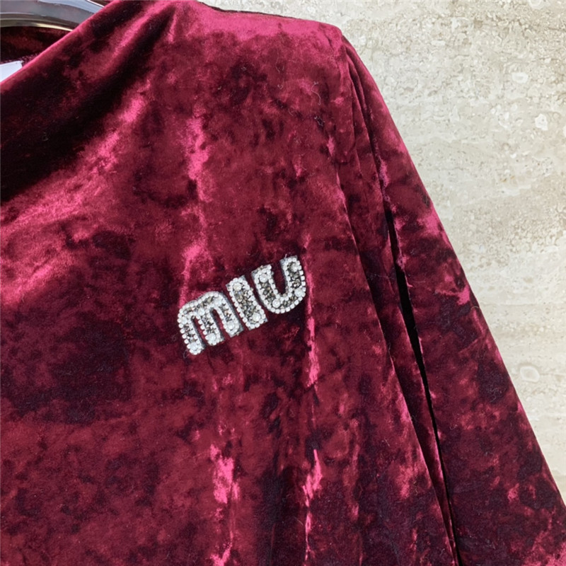 miumiu micro high collar drawstring waist short dress