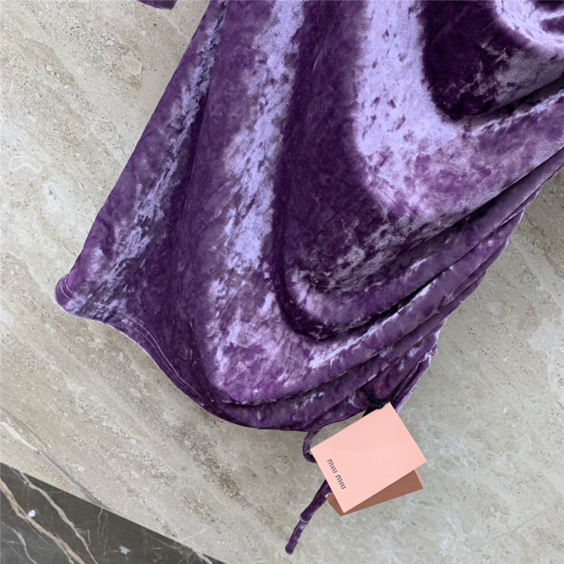 M1um1u micro high collar drawstring waist short dress