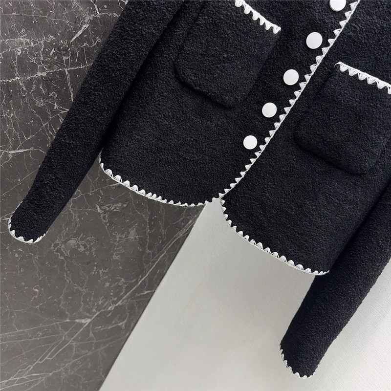 dior wool jacket with contrast embroidered trim