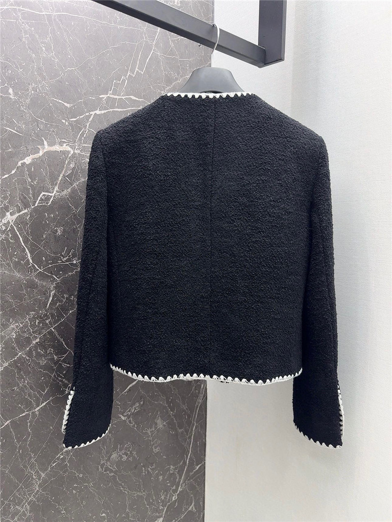 dior wool jacket with contrast embroidered trim