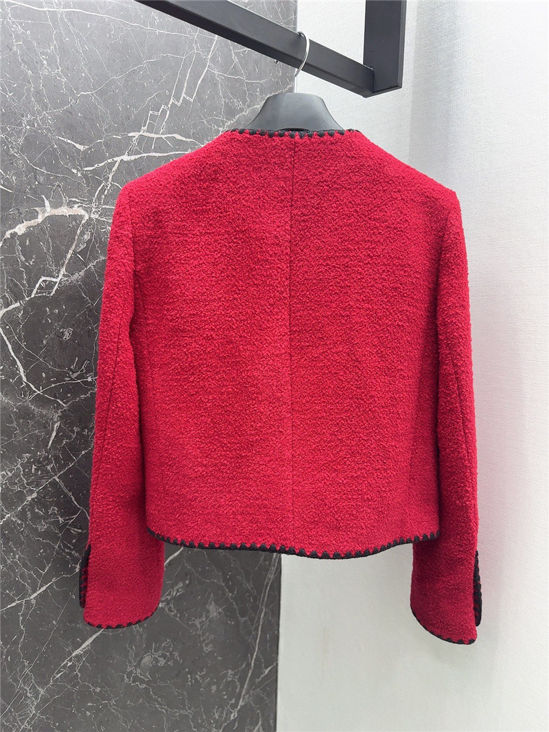 D10r wool jacket with contrast embroidered trim