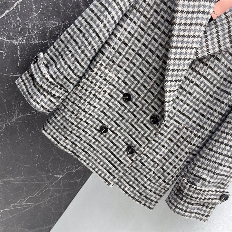 miu miu vintage houndstooth double-breasted blazer