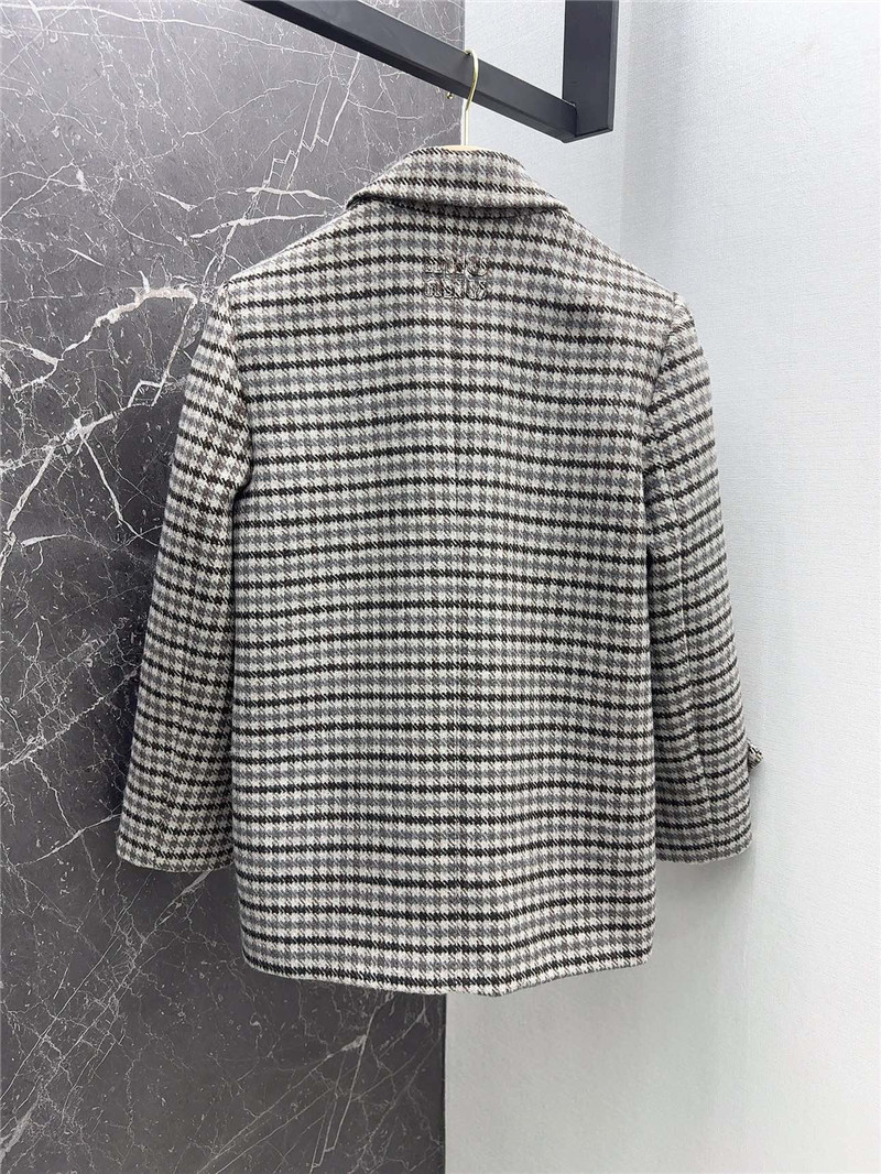 miu miu vintage houndstooth double-breasted blazer