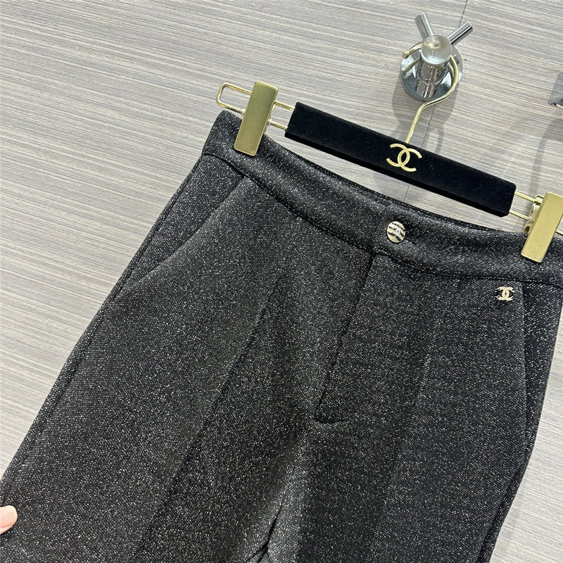 Ch**el metallic starry black skinny pants