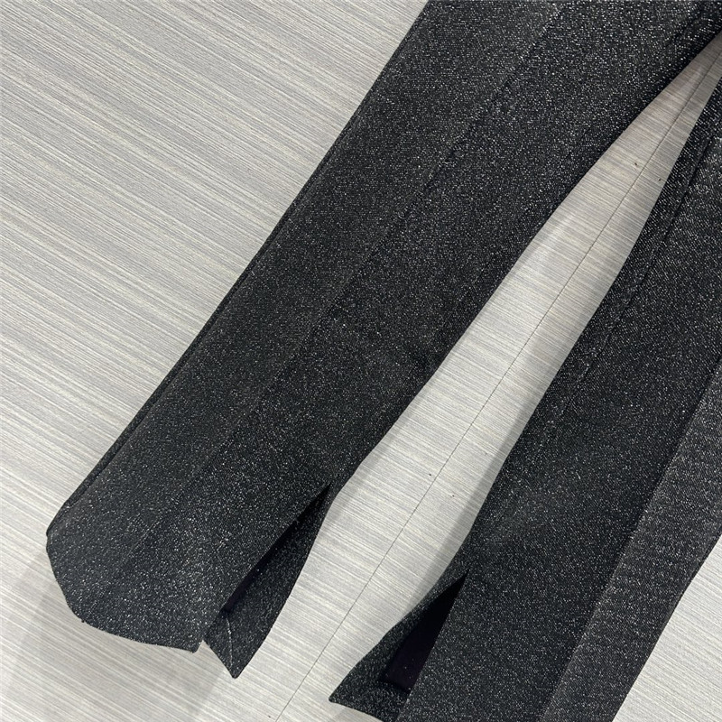 Ch**el metallic starry black skinny pants