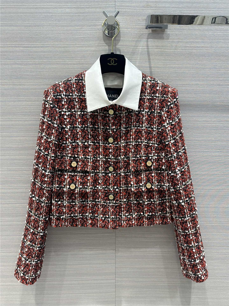 Chanel contrast shirt collar small jacket