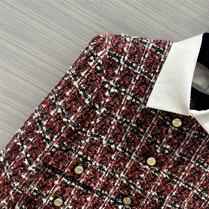 Ch**el contrast shirt collar small jacket