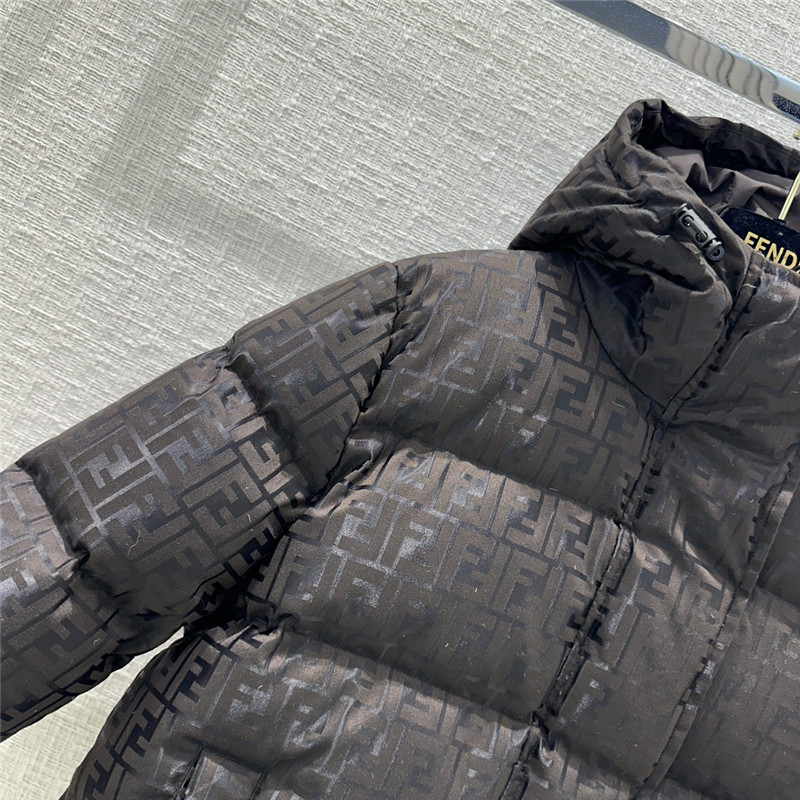F**di new dark pattern hooded down jacket
