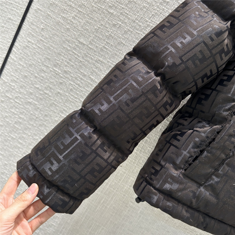 F**di new dark pattern hooded down jacket