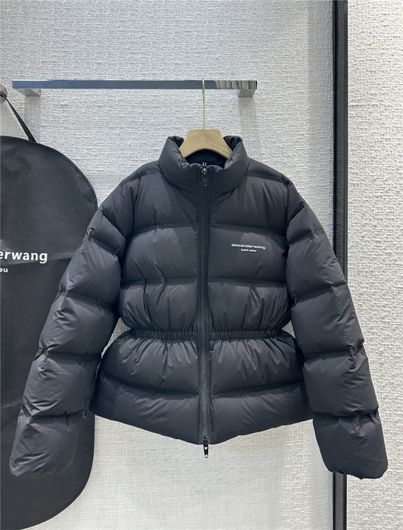 alexander wang medium short black waisted down jacket