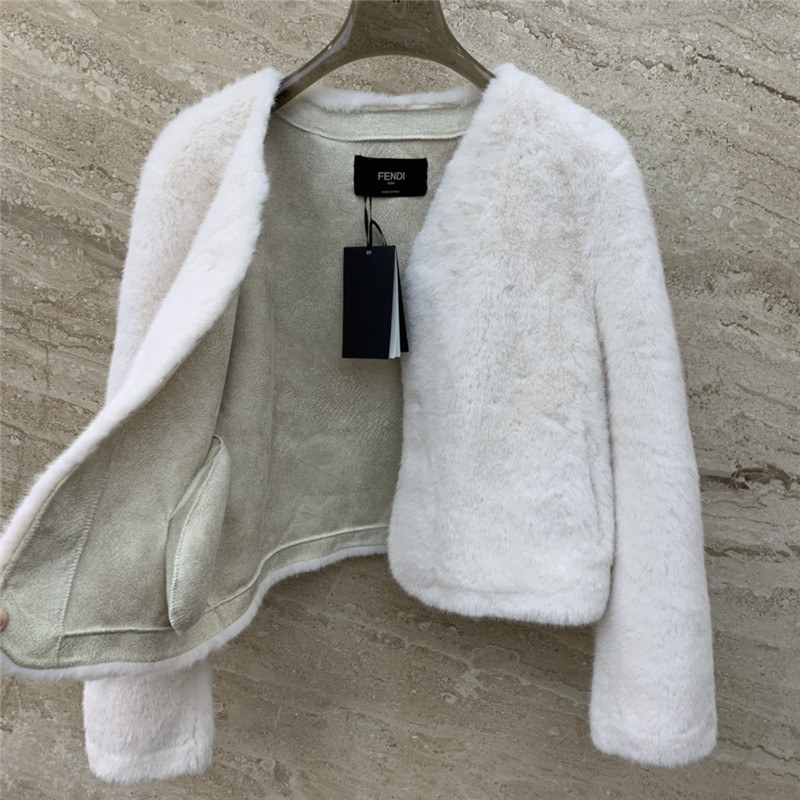 F**di eco-friendly fur all-in-one sheep wool short coat