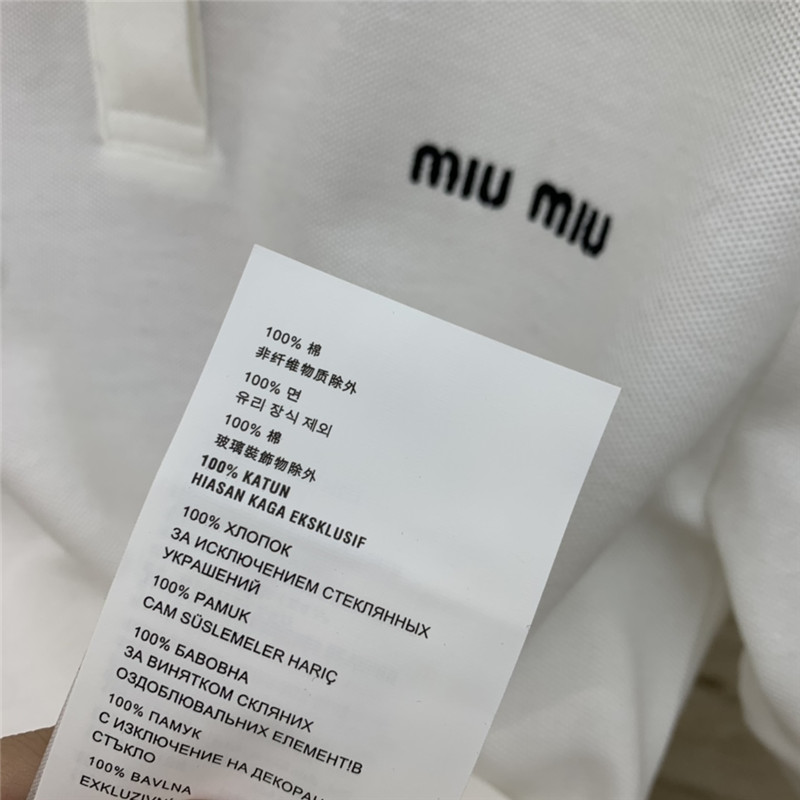 M1um1u logo polo collar short sleeve t-shirt