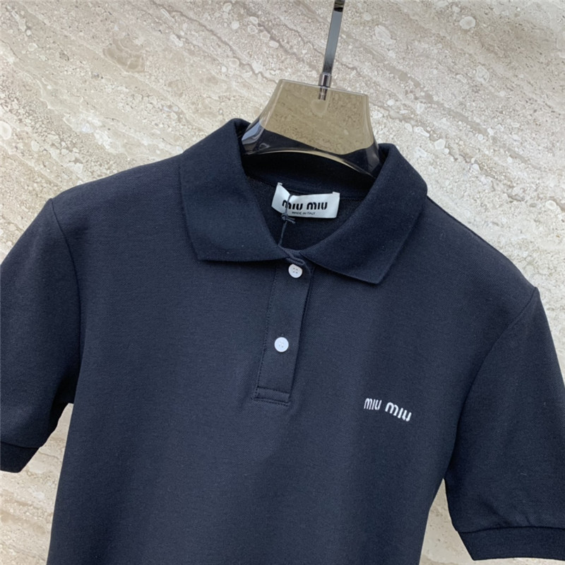 miumiu logo polo collar short sleeve T-shirt