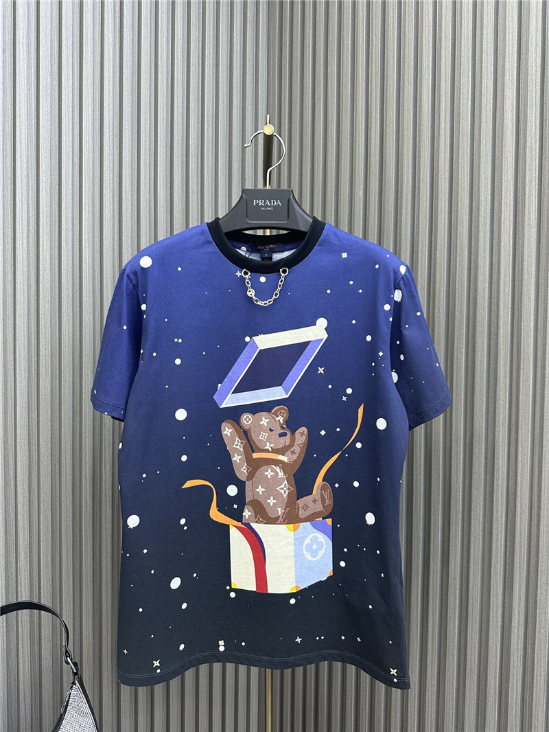 louis vuitton LV printed chain round neck T-shirt