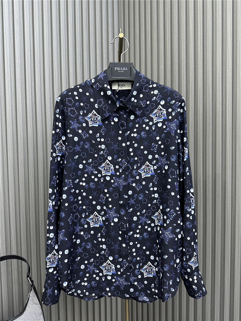 fendi silk printed shirt