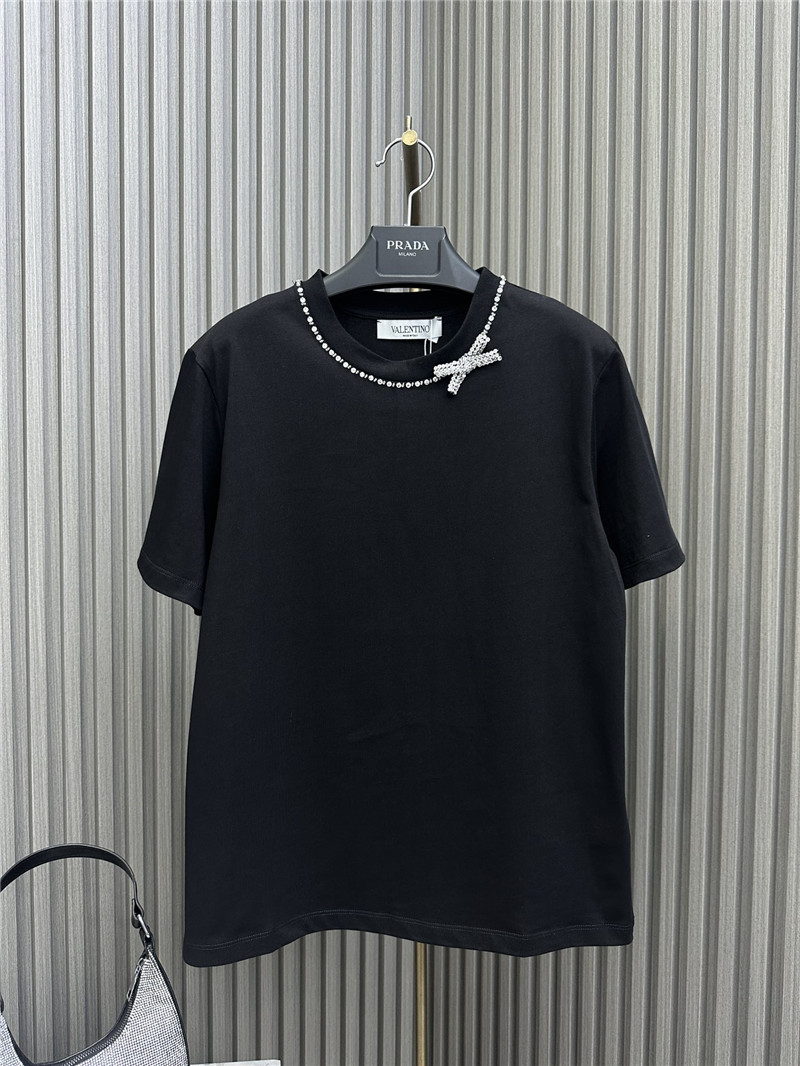 valentino rhinestone bow T-shirt