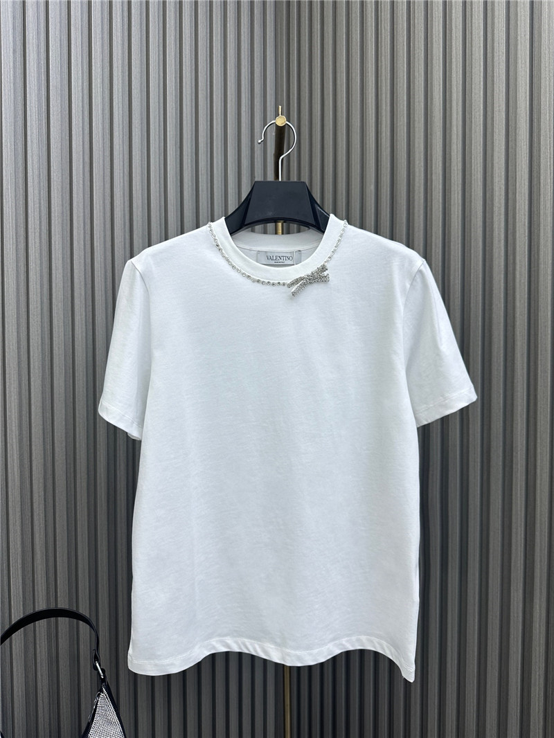 valentino rhinestone bow T-shirt
