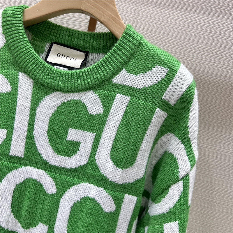 Gvc*1 logo round neck sweater in green