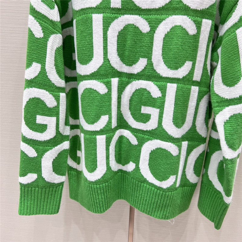 Gvc*1 logo round neck sweater in green