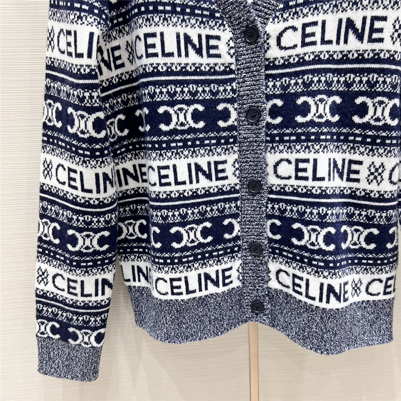 Ce1i*e logo v-neck wool cardigan