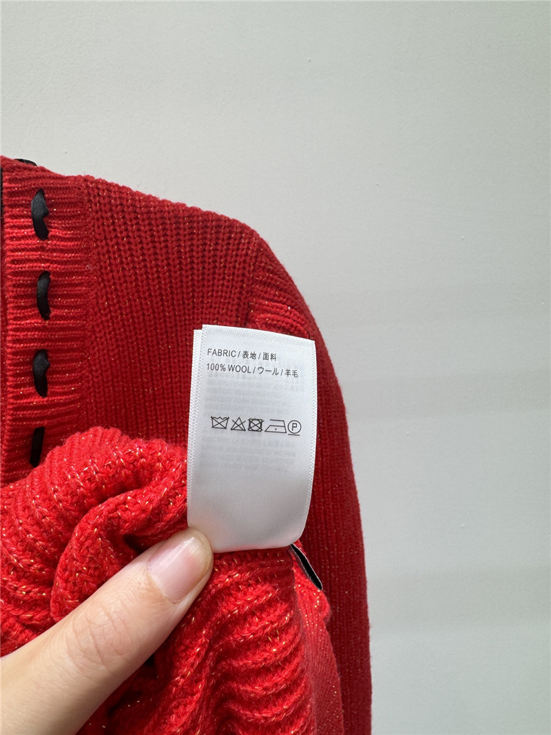 Miu Miu Logo Bow Knitted Cardigan Red