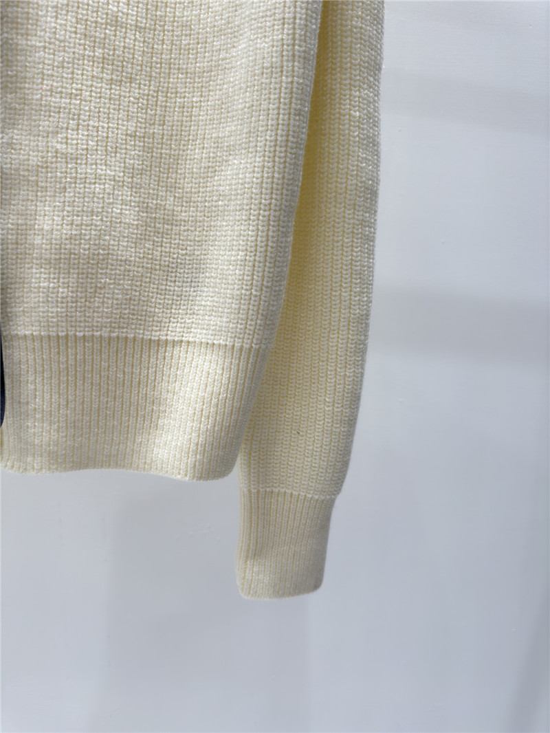 Miu Miu Logo Bow Knitted Cardigan Off-White