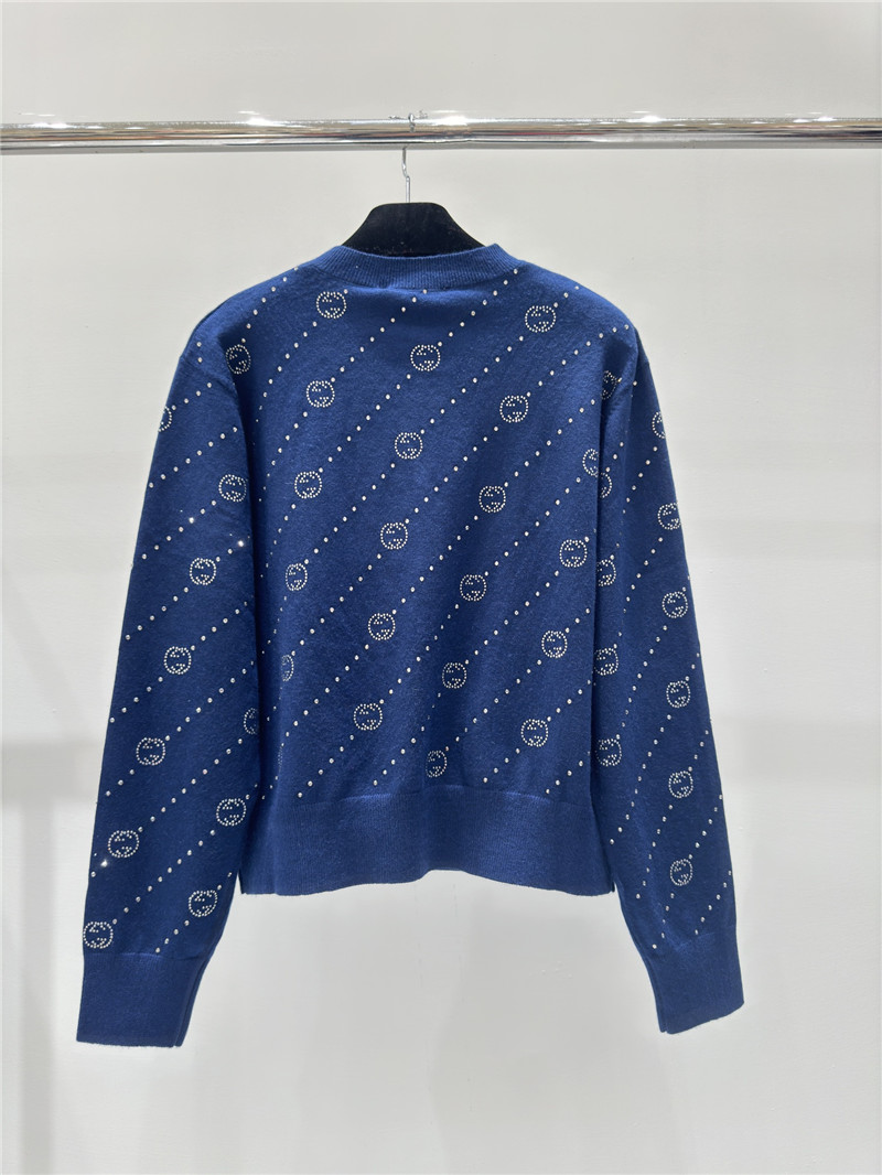 gvc*1 hot D1am0nd logo knitted cardigan blue