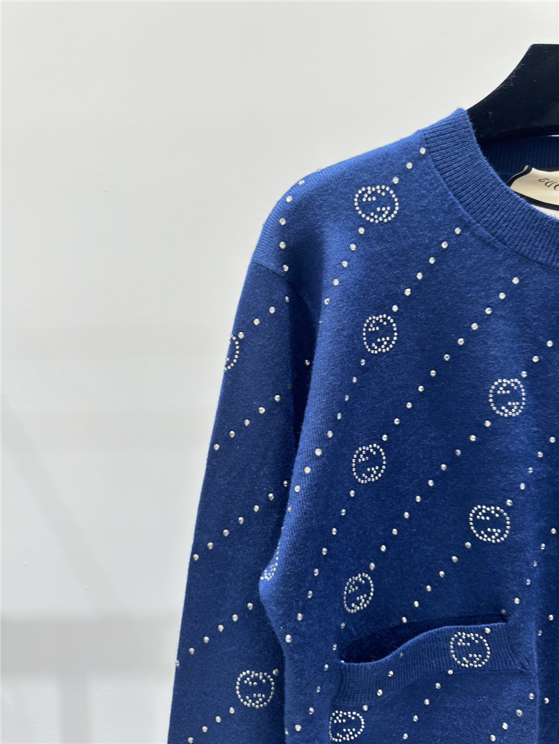 gvc*1 hot D1am0nd logo knitted cardigan blue