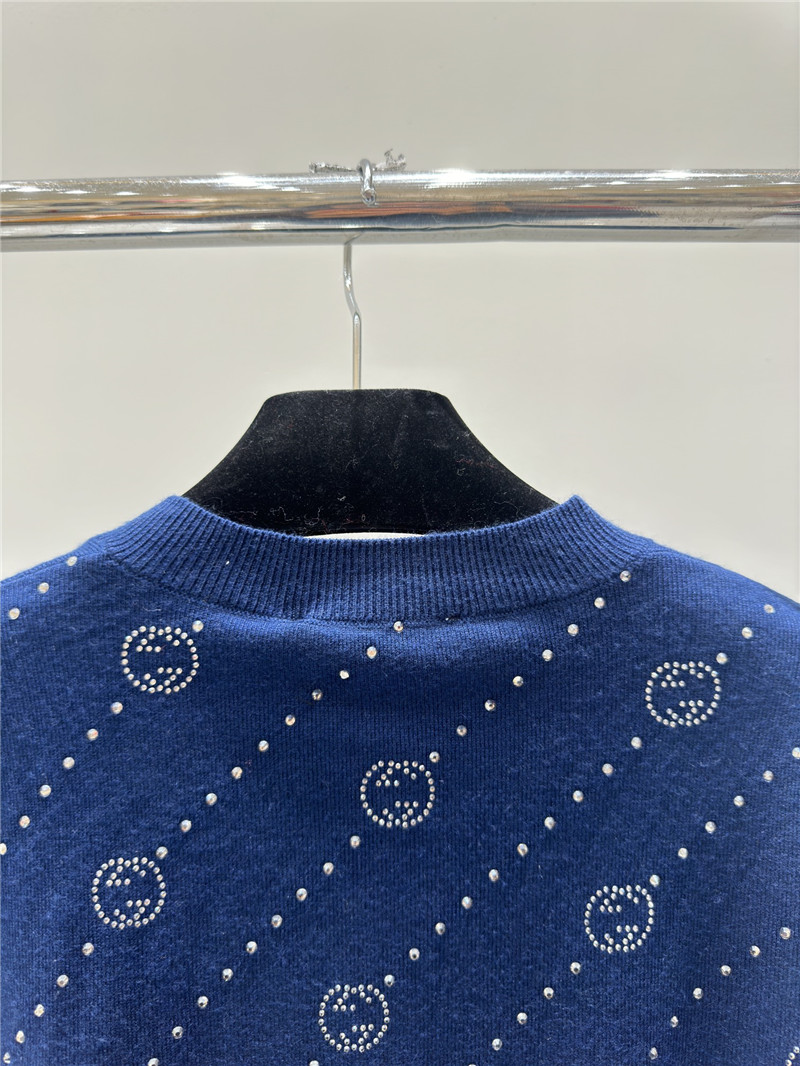 gvc*1 hot D1am0nd logo knitted cardigan blue