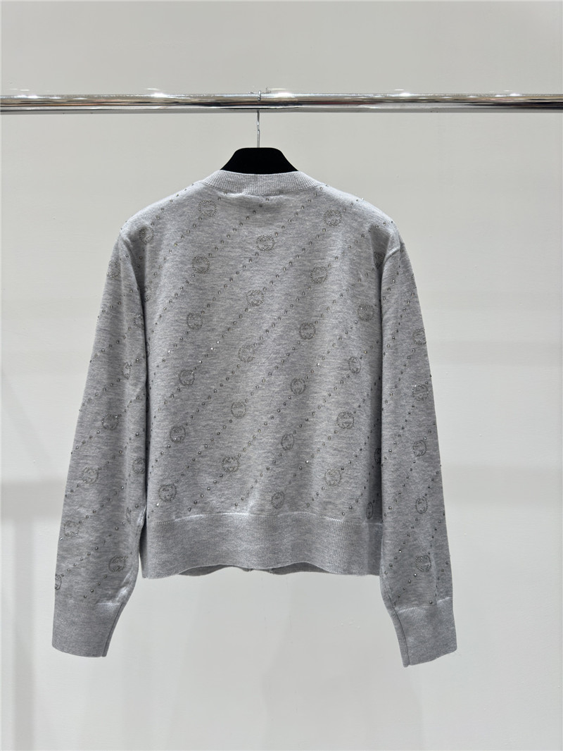 gvc*1 hot D1am0nd logo knitted cardigan grey