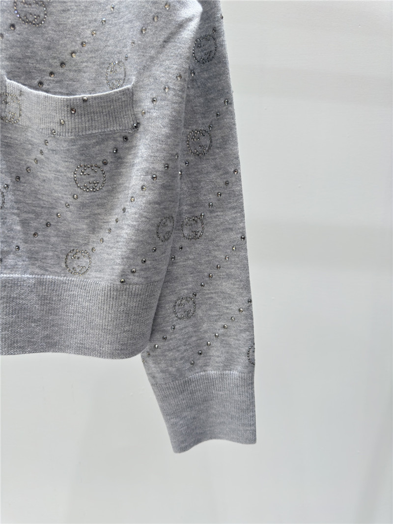 gvc*1 hot D1am0nd logo knitted cardigan grey