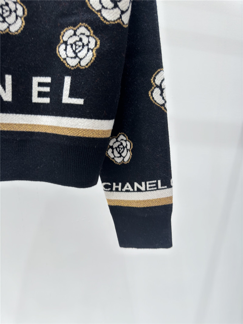 Ch**el logo flower knitted sweater