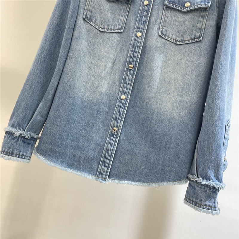 Chloé raw edge denim shirt