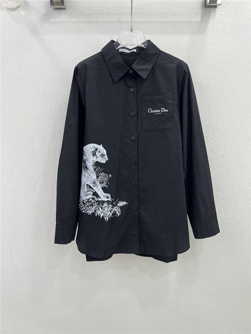 dior digital print tiger pattern shirt