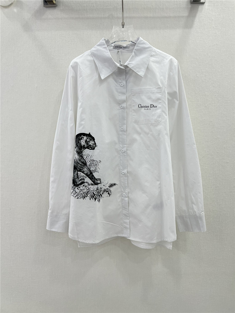 dior digital print tiger pattern shirt