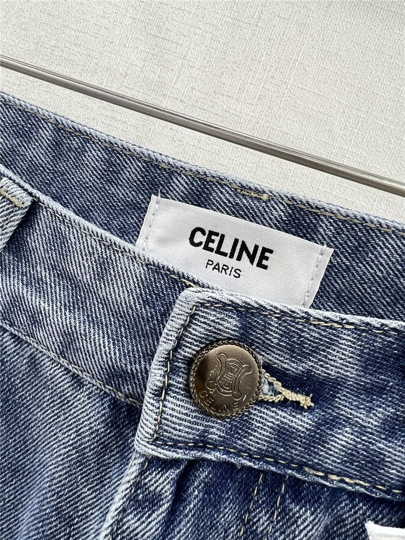 Ce1i*e new arc de triomphe printed logo straight jeans