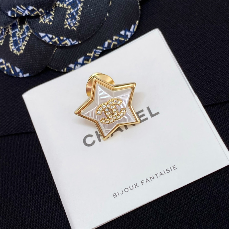 Chanel star full diamond double c brooch