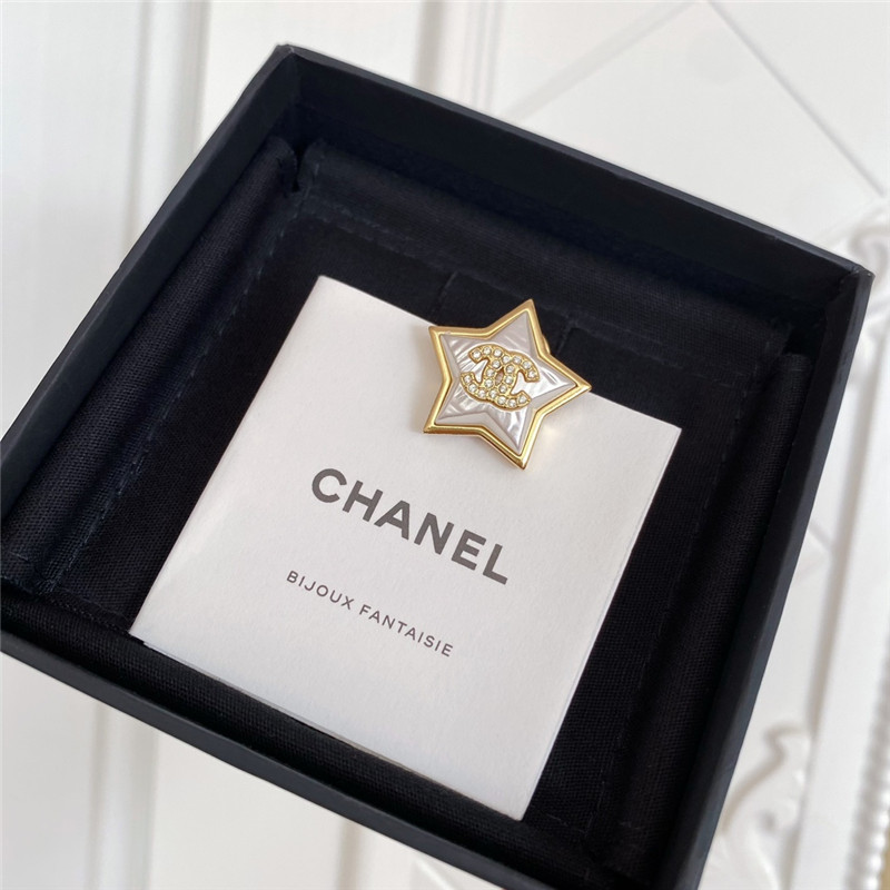 Chanel star full diamond double c brooch