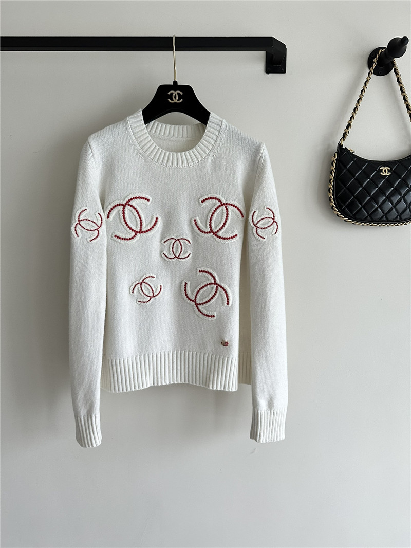 Chanel Logo Round Neck Knitted Sweater