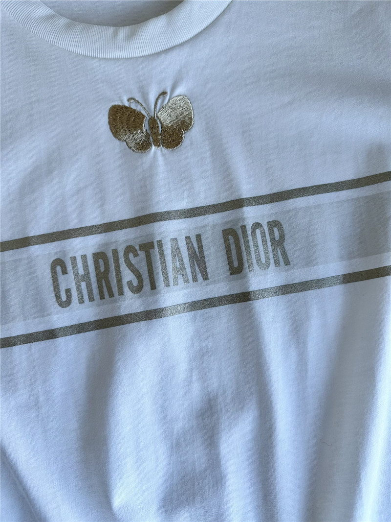D10r embroidered butterfly t-shirt