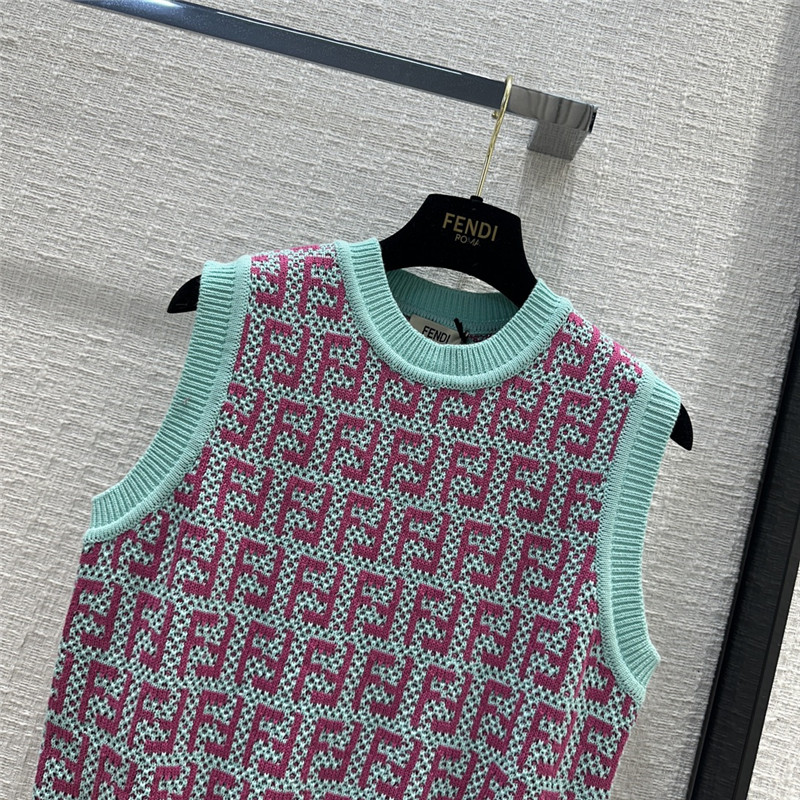F**di ff jacquard presbyopic knit vest