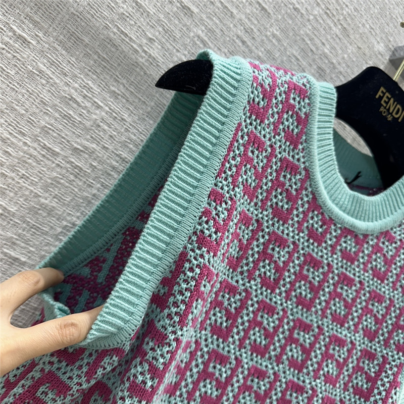 F**di ff jacquard presbyopic knit vest