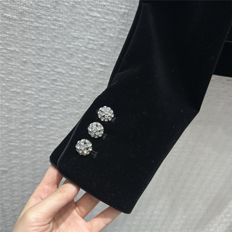 M1um1u new navy collar velvet suit