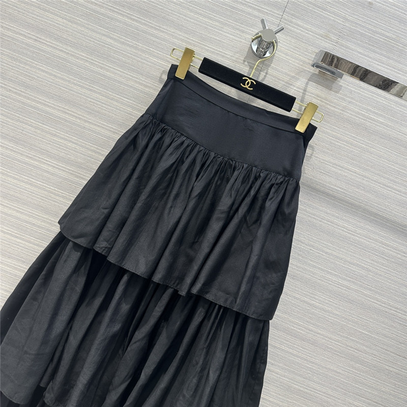 Ch**el elegant girly layered black long skirt